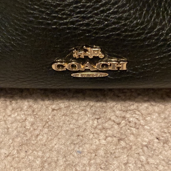 COACH SHOULDER BAG. BLACK PURSE IS CLEAN! THROWING USED WALLET IN AS EXTRA. EUC - Picture 6 of 15